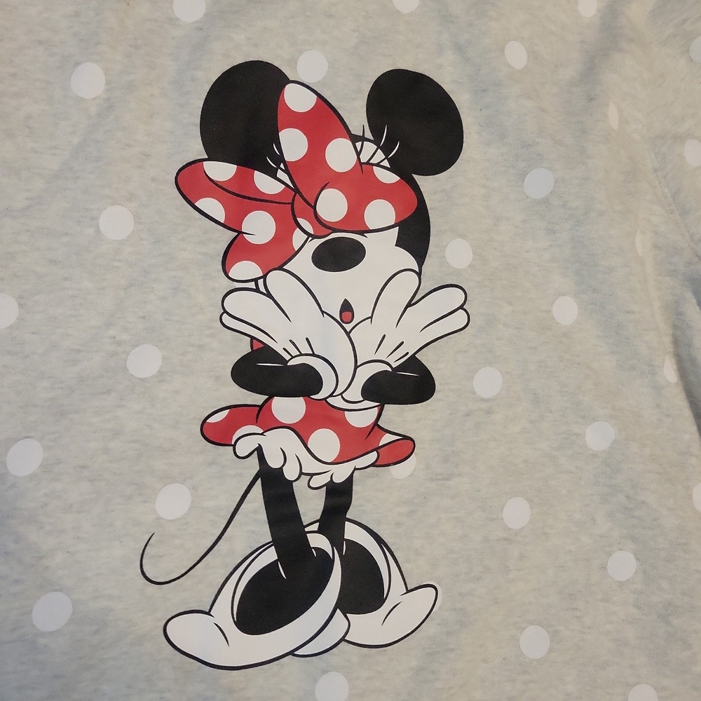 Disney Parks Minnie Mouse Polka Dot Hoodie Jacket Women 2X Gray Pullover